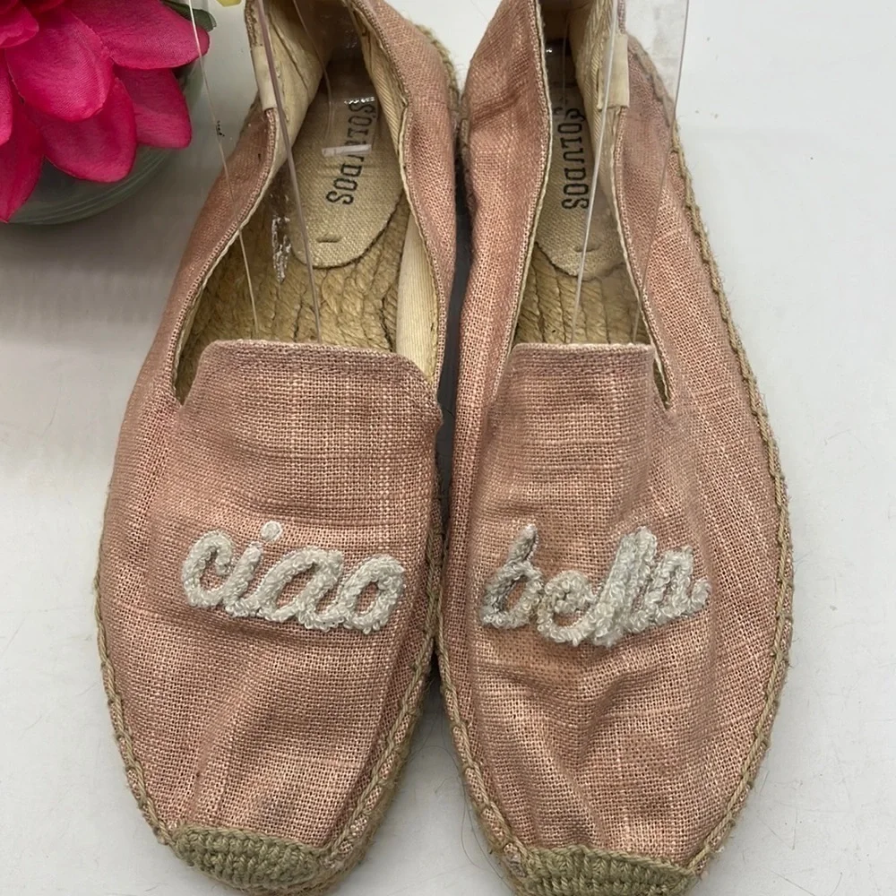 Soludos Ciao Bella Pink Natural Color Espadrilles Sz 8. ESP0849